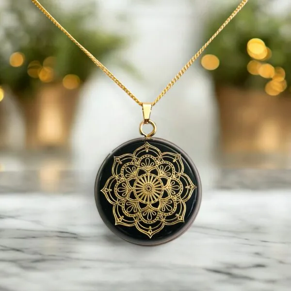 Shungiet hanger Elite shungite orgonite hanger Lotus symbool