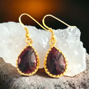 granaat oorbellen orgonite