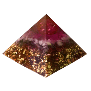 Magic Stone Violet Orgonite piramide met tensor ring