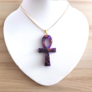 Ankh hanger met edelsteen Watermeloen toermalijn