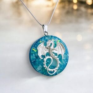 Draak ketting hanger, Atlantis Dragon orgonite ketting hanger zilver Orgonit Anhänger kaufen