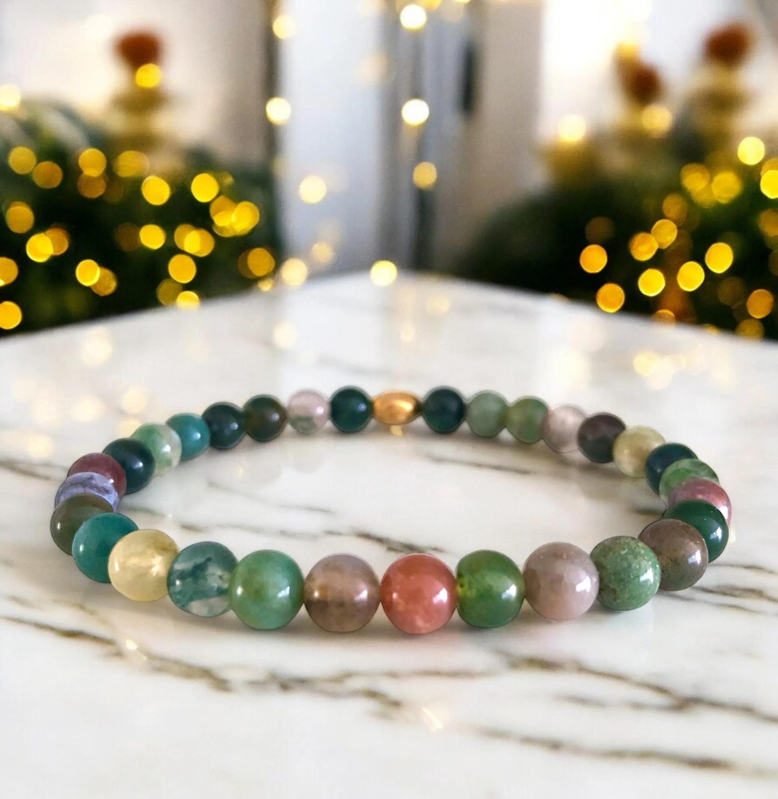 Natuursteen Armband Indisch agaat kralen armband edelsteen armband dames