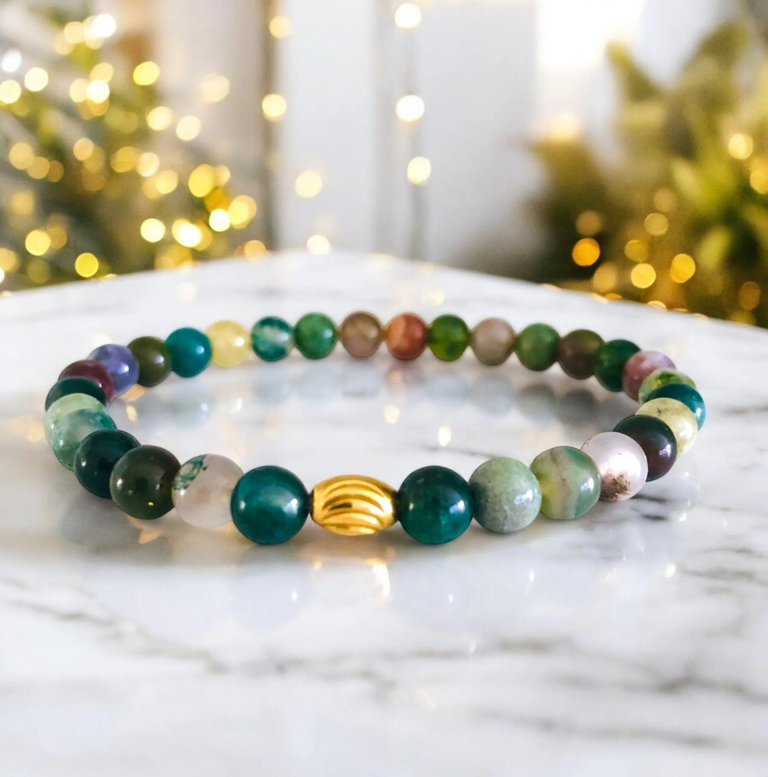 Natuursteen Armband Indisch agaat kralen armband edelsteen armband dames