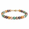 Parel armband verguld warme tinten