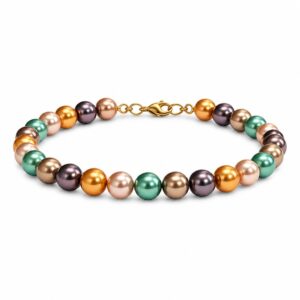 Parel armband verguld warme tinten