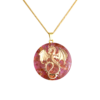 Rosa Dragon orgonite hanger Rozenkwarts goud draken hanger