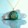 Orgonite ketting hanger edelsteen Seed of Life Merkaba Amazoniet turquoise edelsteen hange