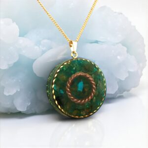 432hz Tensor ring hanger Labradoriet edelsteen orgonite orgone ketting hanger