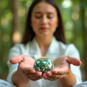 Orgonite dome Aquarius Waterman tijdperk Larimar, Aquamarijn, Azumar mediteren