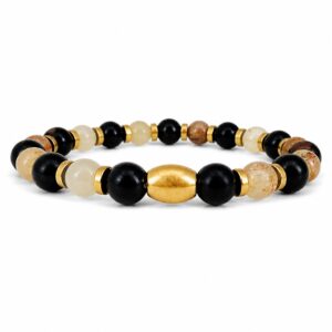 Shungiet Rutielkwarts stoere armband voor heren edelsteen