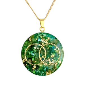 Vesica Piscis orgonite hanger Peridoot Aura Healer HSP