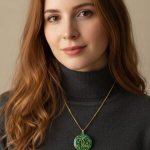 Vesica Piscis orgonite hanger Peridoot Aura Healer HSP