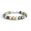 Mallorca parel armband 8mm in pastelkleuren wit grijs groen geel beige roze met 925 zilveren sluiting