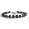 Smaragd armband met Amethist gold filled en goud vergulde kralen en sluiting