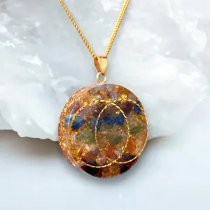 9 chakra hanger orgonite ketting hanger 24 karaat goud vesica piscis hanger chakra zelf healing doen Handgemaakt Artisan Gifts