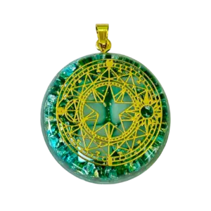 Larimar Orgonite hanger met 432 hz tensor ring