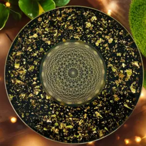 Orgonite Oplaadschaal – Elite Shungite & Multi-Vortex (Tesseract)