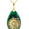Blauw Saffier Smaragd Tanzaniet ketting hanger orgonite 24 karaat goud en zilver