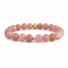 Armband voor kind met aardbeikwarts en goud