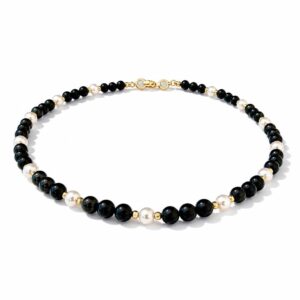 Shungiet Pearl parel edelsteen ketting anti straling gold filled