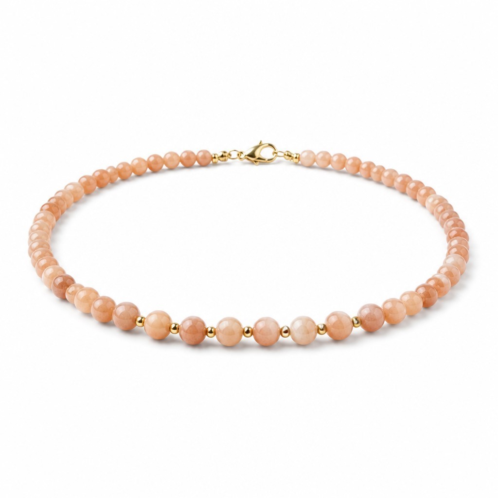Zonnesteen maansteen ketting gold filled