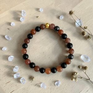 armband kind shungiet rode paarse aventurijn bescherming verguld goud aarding, bescherming tegen straling