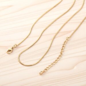 Snake slang ketting 1mm 18 karaat goud verguld 42 + 5 cm