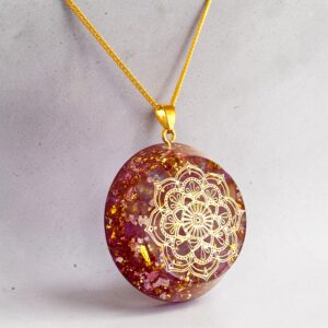 Angel Aura orgonite ketting hanger met Lotus symbool