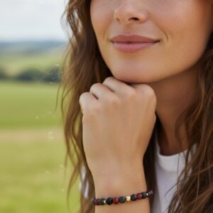 Alternative view of Kundalini Activatie Armband – Serpentijn, Carneool & Rode Granaat
