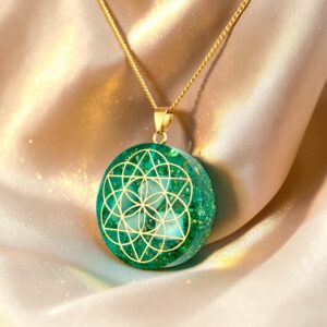 Atlantis Larimar orgonite hanger Seed of Life en Merkaba symbool