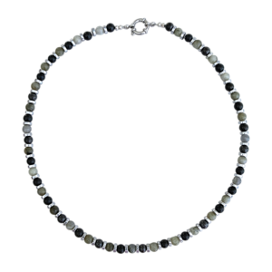 Shungiet Labradoriet ketting RVS