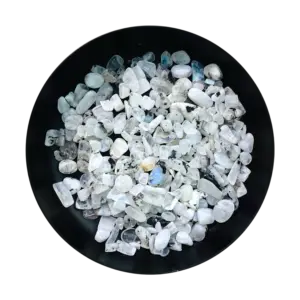 Regenboog maansteen witte labradoriet chips split edelsteen blauw wit voor zelf orgonite maken