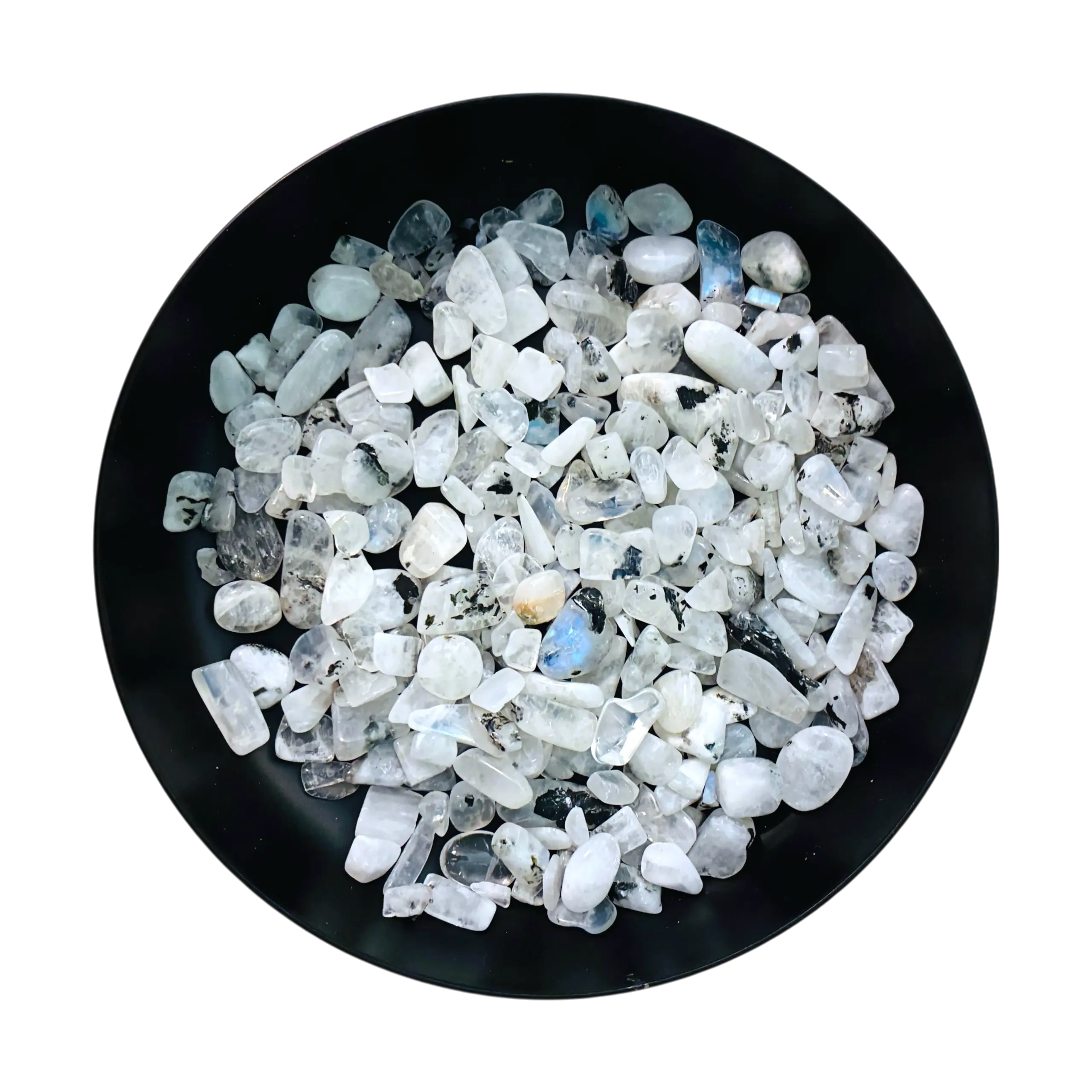 Regenboog maansteen witte labradoriet chips split edelsteen blauw wit voor zelf orgonite maken