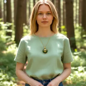 Smaragd Labradoriet edelsteen hanger met Tree of Life symbool 24K goud