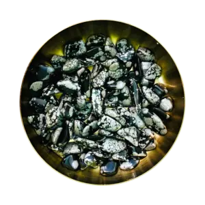 Sneeuwvlok obsidiaan witte zwarte edelsteen chips split voor zelf orgonite maken